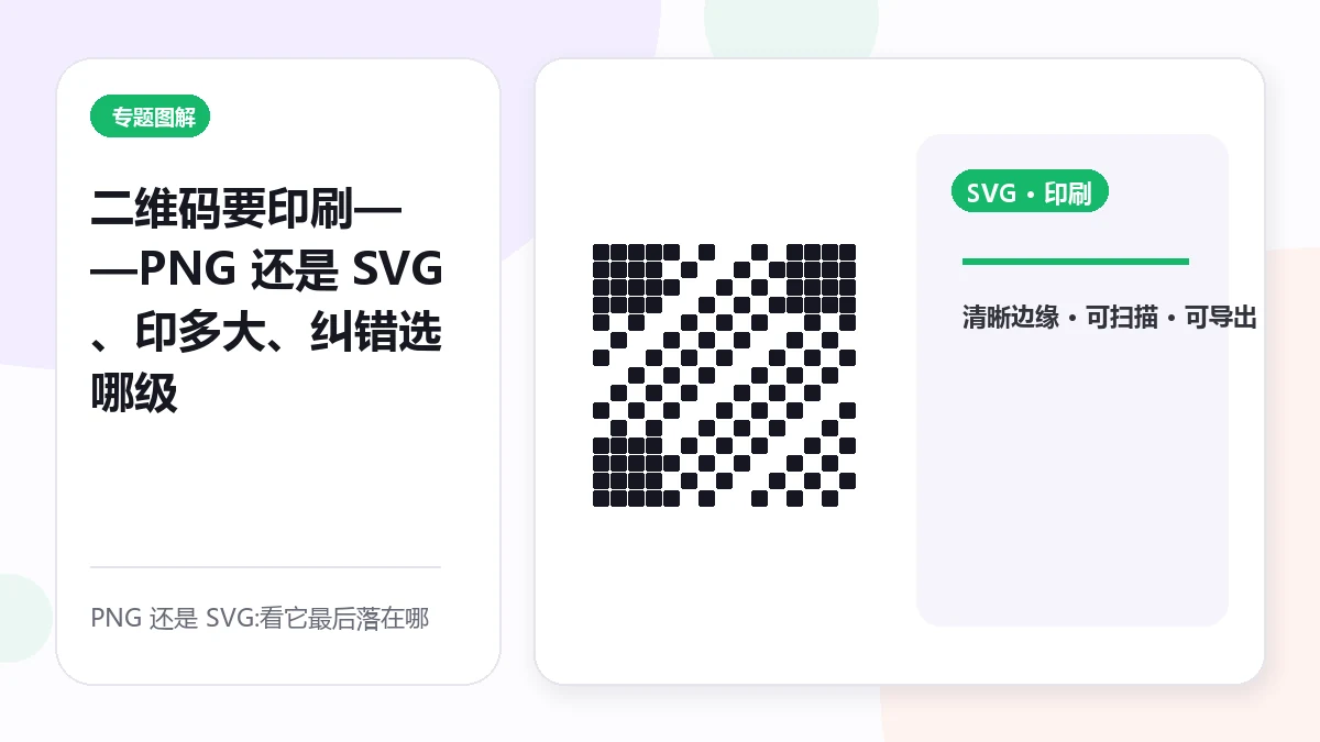 QR Code para sa Print — PNG o SVG, Anong Sukat, at Aling Error-Correction Level