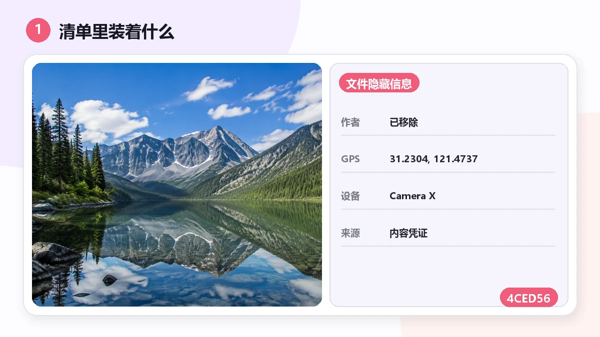 "C2PA 内容凭证是什么：从相机到 AI 生图的溯源链" — visual 1