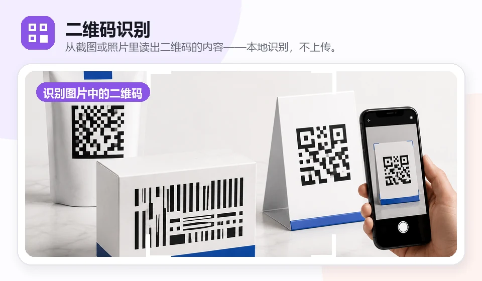 QR-codelezer visual example