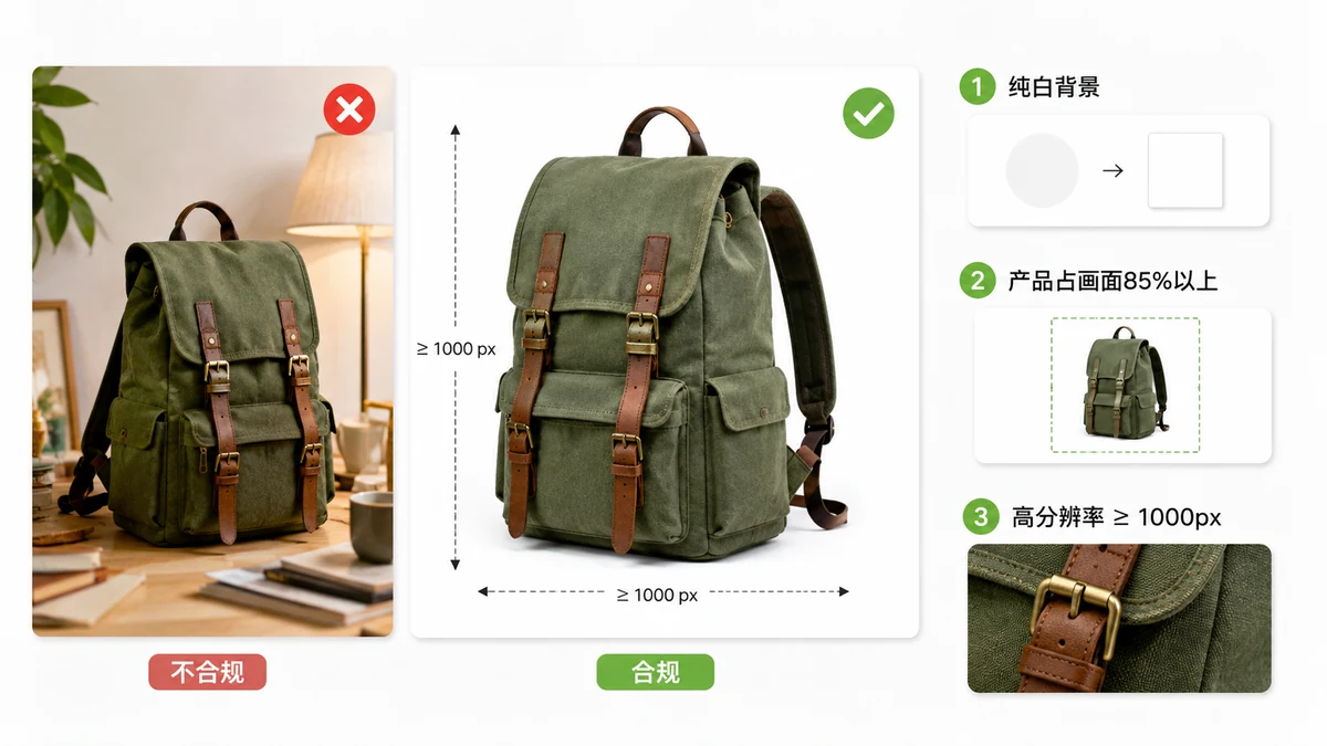 亚马逊产品图片要求（2026）：规格与快速达标方法