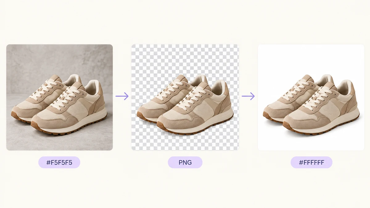 Before and after AI background removal