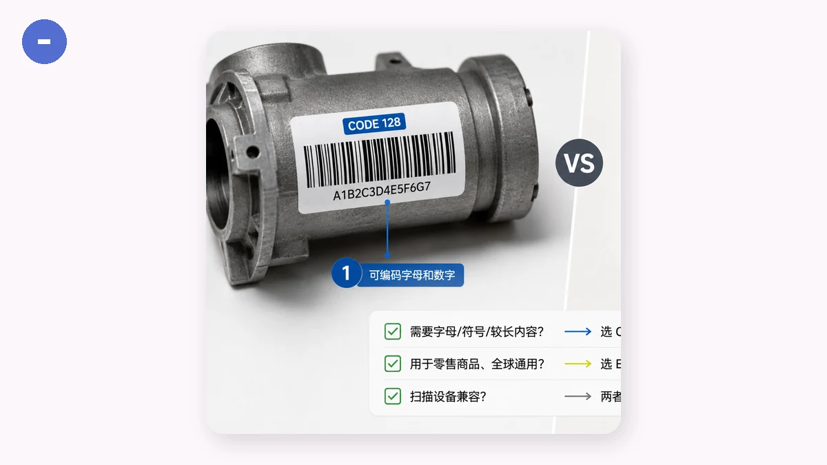 "CODE128 vs EAN-13: Which Barcode Should You Actually Use in 2026?" — visual 1
