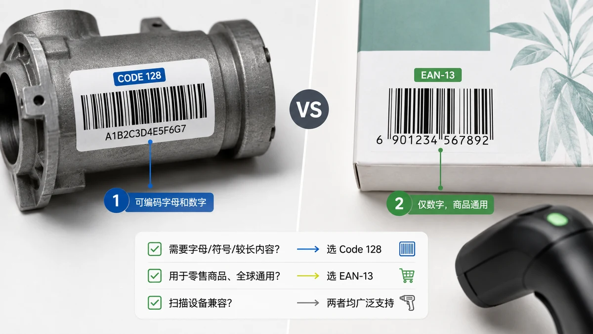 CODE128 还是 EAN-13:2026 年你到底该用哪种条形码?