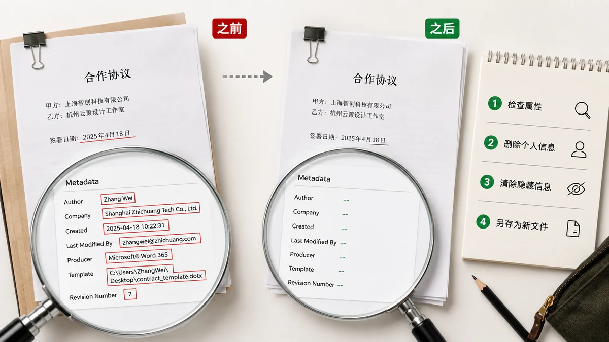 Word 和 PDF 里的隐藏信息：作者名、公司、修订记录