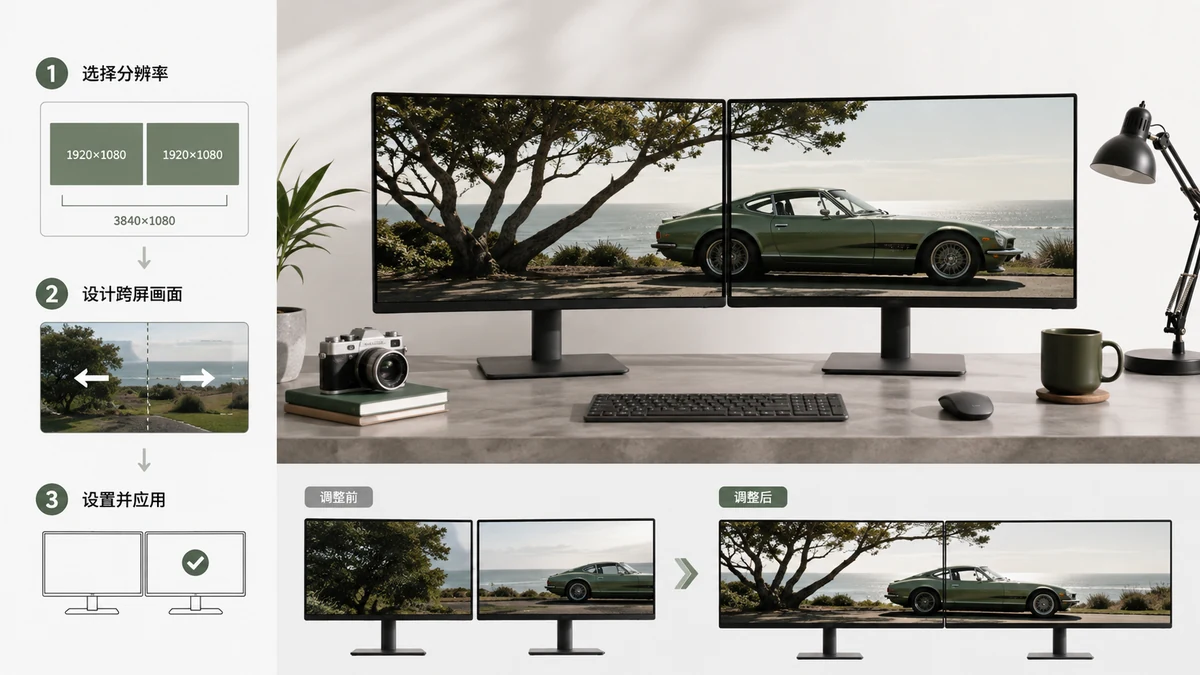 Gabay sa Dual Monitor Wallpaper: Mga Sukat para sa Spanning at Per-Screen na Setup
