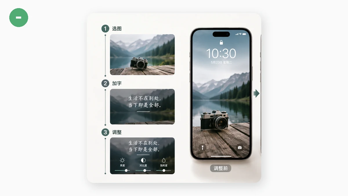 "如何制作文字壁纸：一份简单的金句壁纸教程" — visual 1