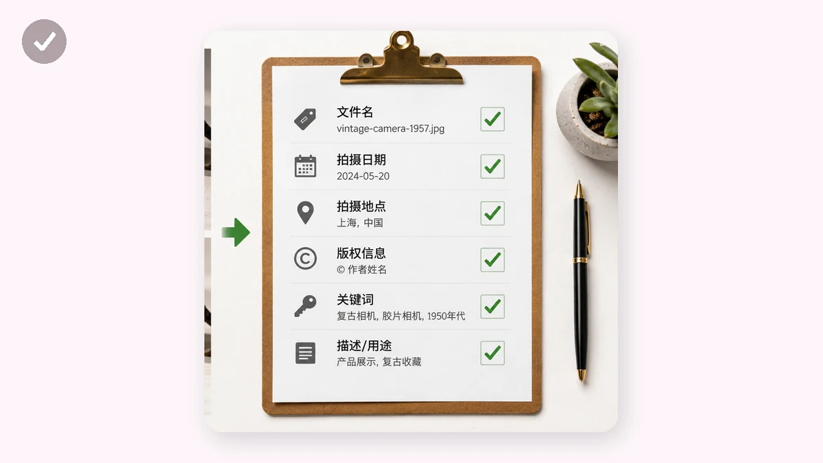 "发布任何文件之前,值得花两分钟做的元数据自检" — visual 2