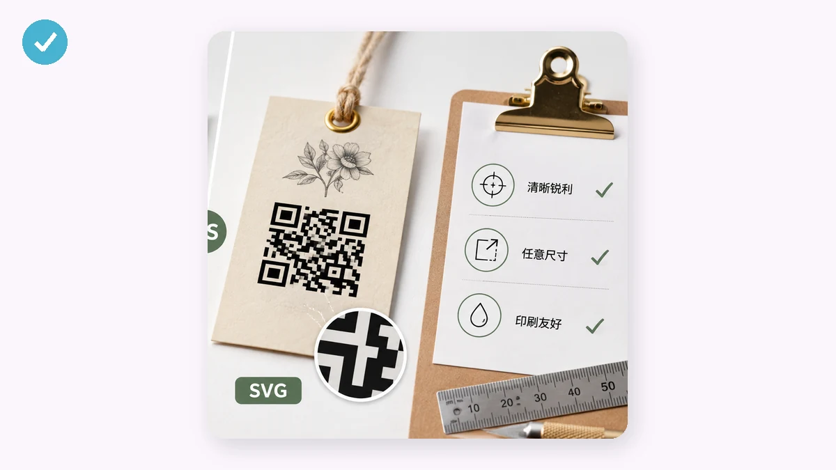 QR Code สำหรับงานพิมพ์ — PNG หรือ SVG ขนาดเท่าไหร่ และระดับแก้ไขข้อผิดพลาดแบบไหน — visual 2
