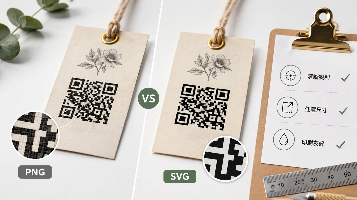 QR Code สำหรับงานพิมพ์ — PNG หรือ SVG ขนาดเท่าไหร่ และระดับแก้ไขข้อผิดพลาดแบบไหน