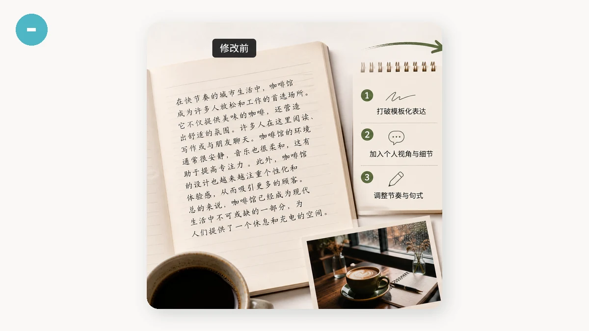 "去 AI 味文案实操:为什么"改写"和"去水印"是两件事" — visual 1