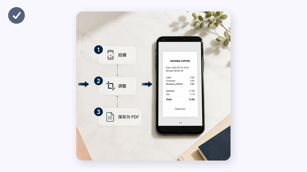 Scansiona documenti in PDF con il telefono — in privato, senza app — visual 2