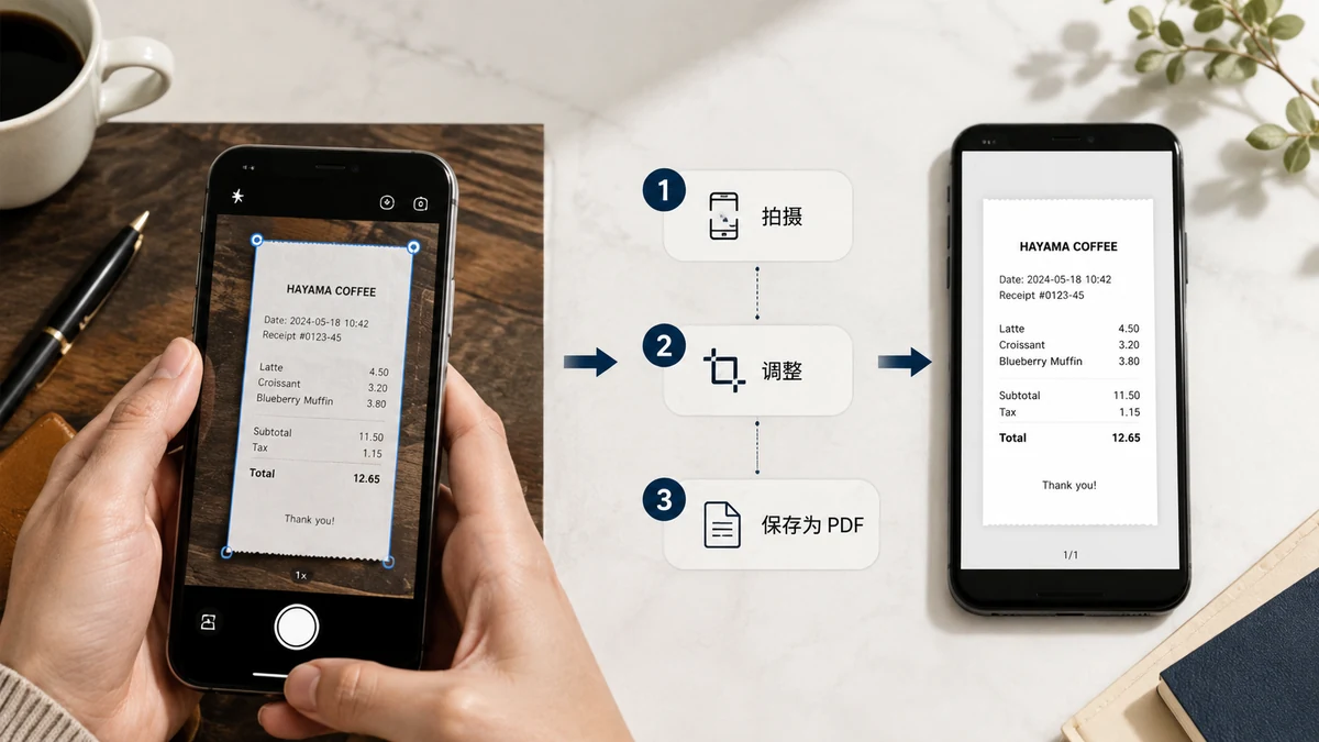 Scansiona documenti in PDF con il telefono — in privato, senza app