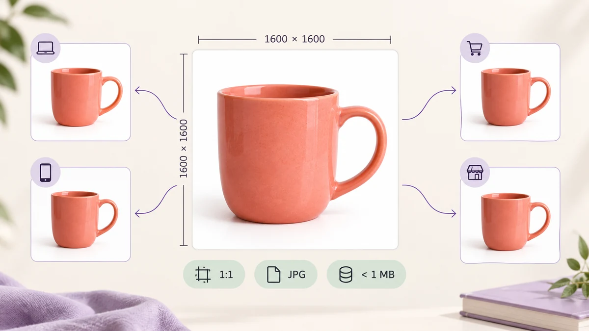 Main image specs for the four platforms side by side