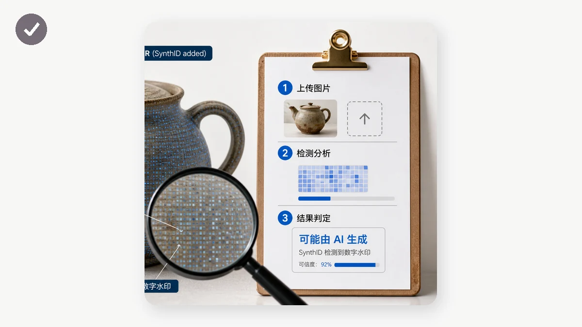 "Google SynthID 全解析:文本、图片、音频三条线" — visual 2