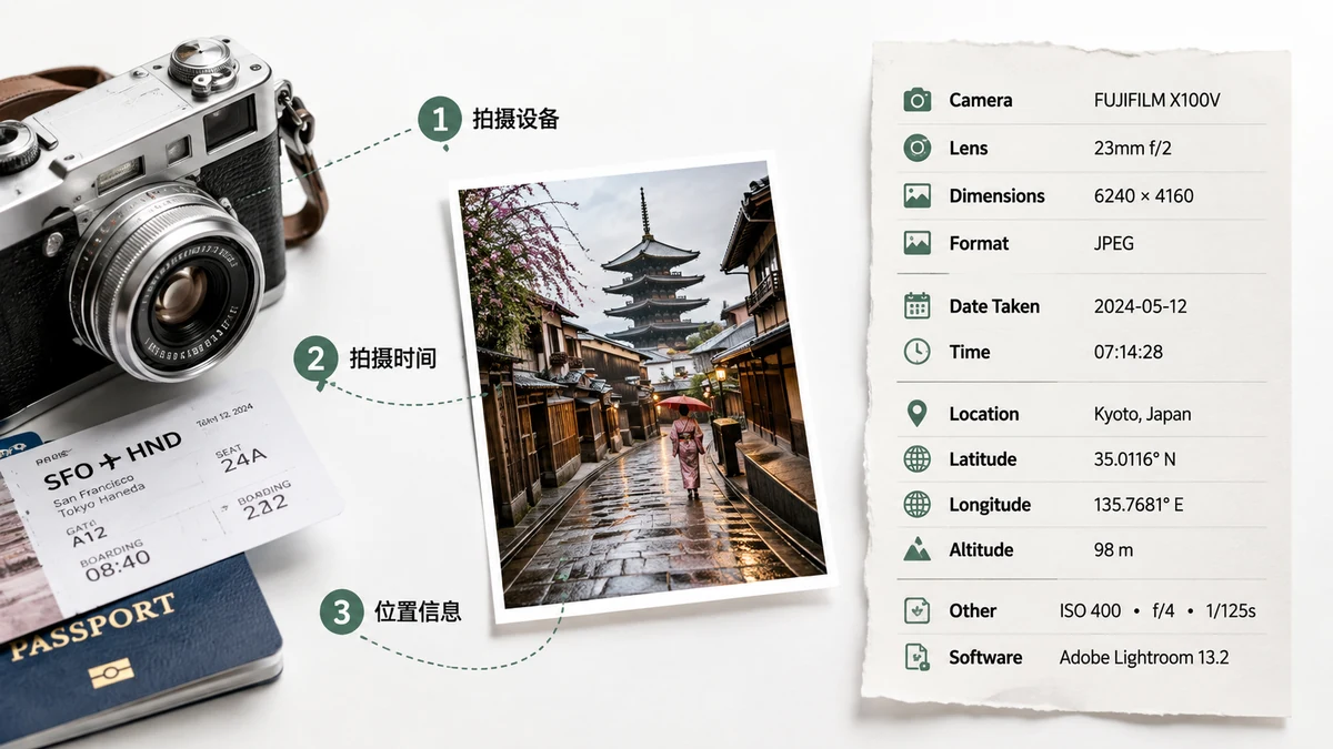 一张照片里到底藏了多少信息：EXIF、XMP 和生成器字段