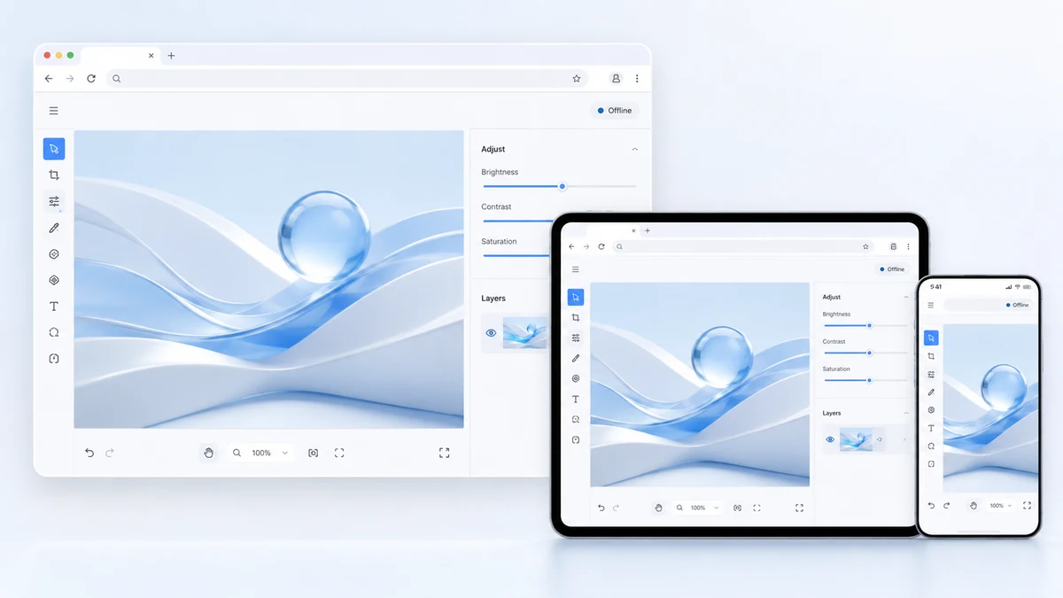 Image tools across desktop tablet and phone browsers