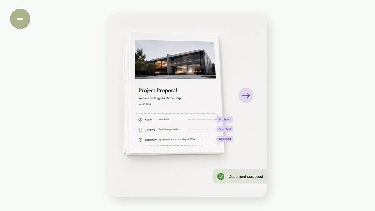 Document metadata remover · 1 · Choose input