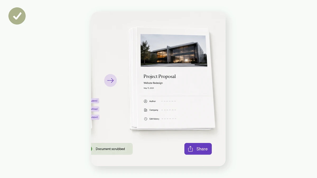 Document metadata remover · 3 · Review and export