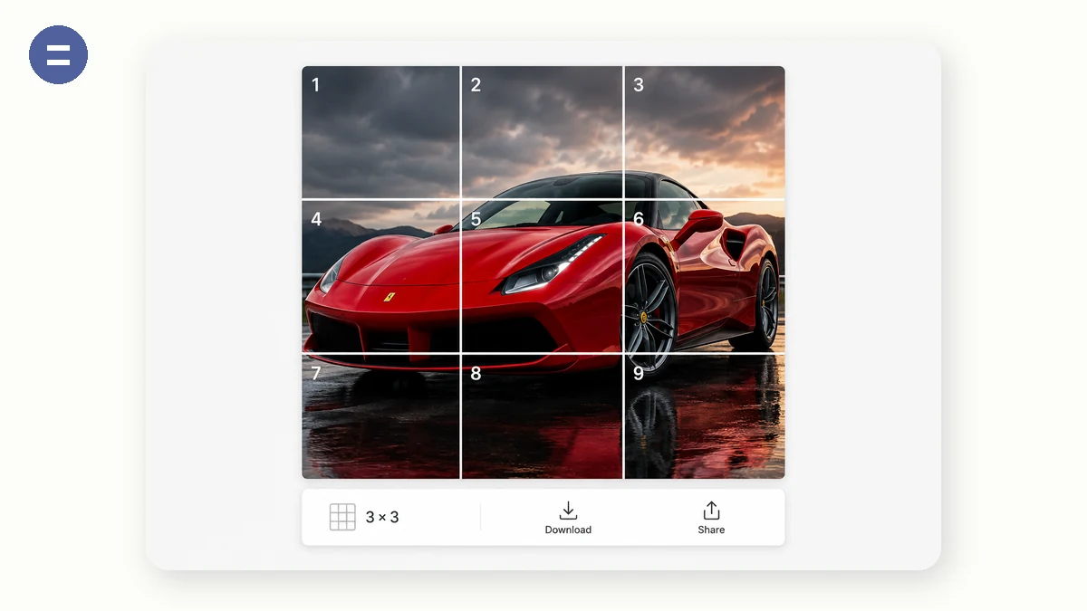 9-Grid Photo Splitter: 2 · Adjust and process