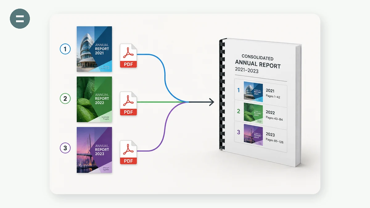 Merge PDF: 2 · Adjust and process