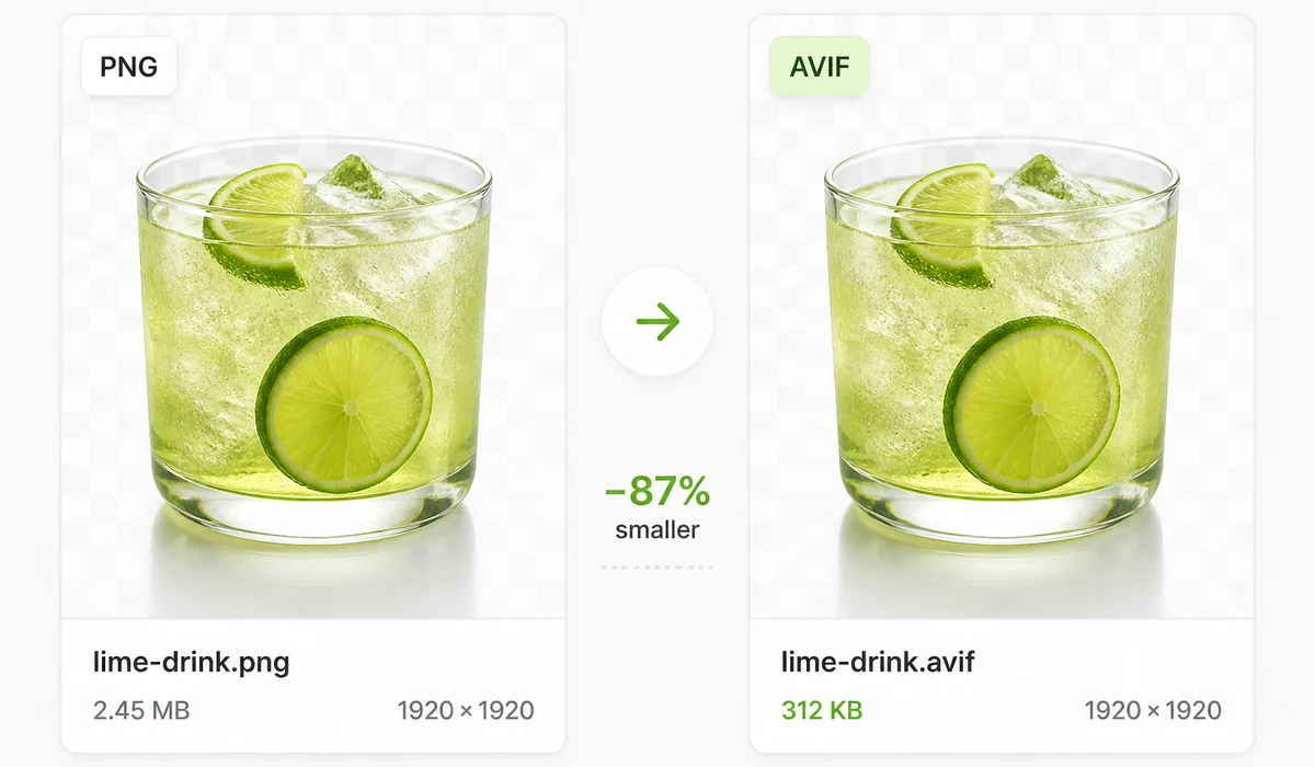 PNG 转 AVIF visual example