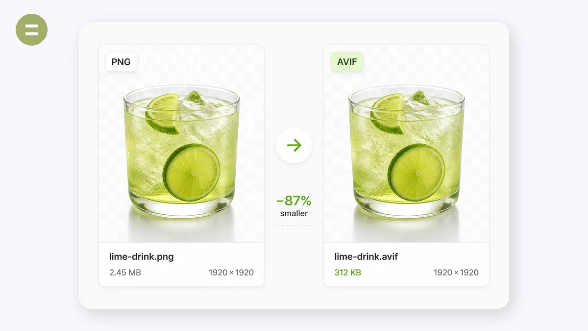 PNG 转 AVIF: 2 · 调整与处理