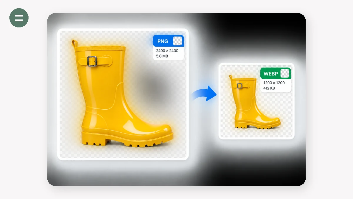 PNG to WebP: 2 · Adjust and process