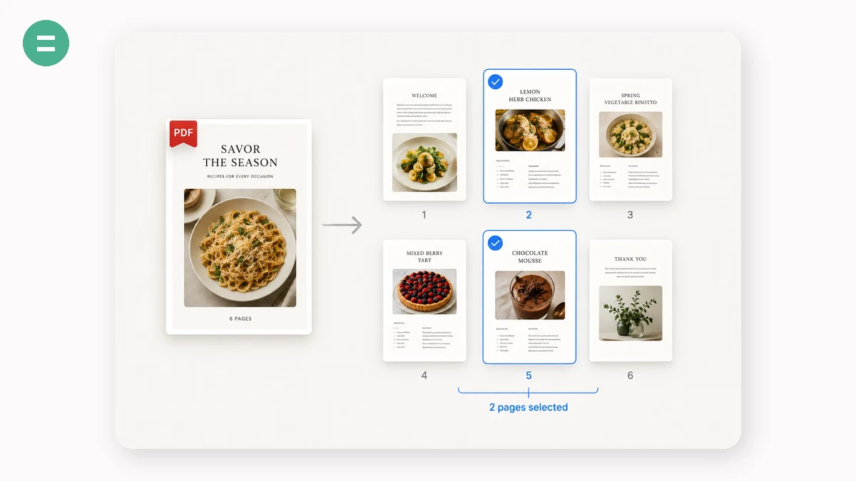 Split PDF: 2 · Adjust and process